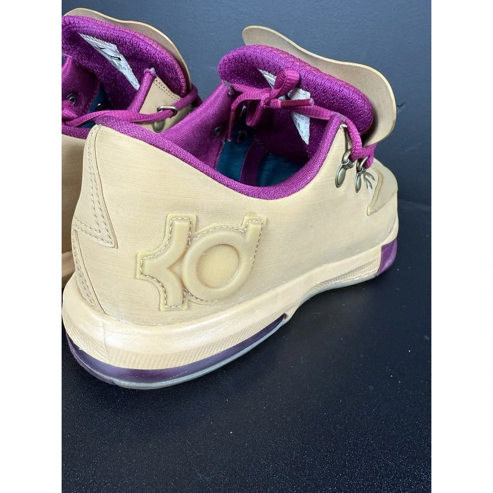 NIKE KD VI 6 EXT QS Men 8 WHEAT BROWN RASPBERRY BLUE GUM 639046-900 KEVIN DURANT